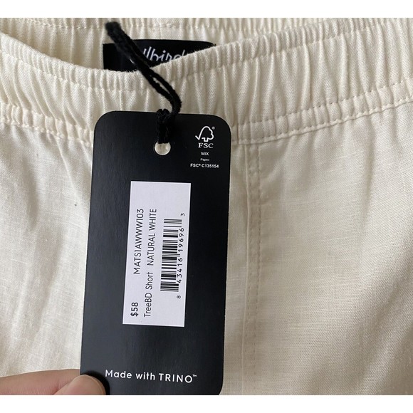 Allbirds Women Sz L Natural White Cream Hemp Blend Pull On TreeBD Camp Short NWT - Picture 5 of 6